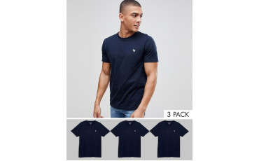 3 Pack T-Shirt Crewneck Muscle Slim Fit in Navy
